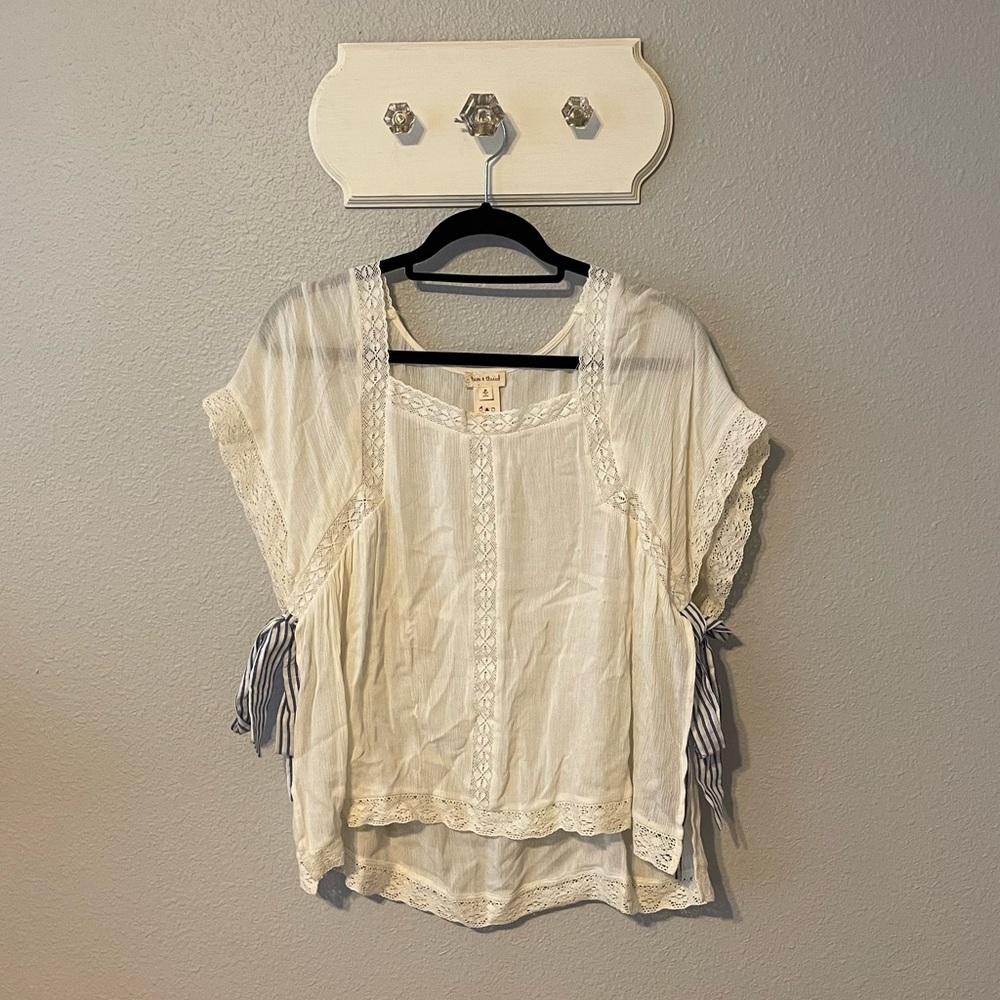 Flowy white linen top